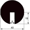 Profil de protection d'angles mousse PUR intégrale type B rond Ø40mm fente 19x8mm 1m noir